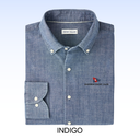 PETER MILLAR DEVONPORT CHAMBRAY COTTON-STRETCH SPORT SHIRT
