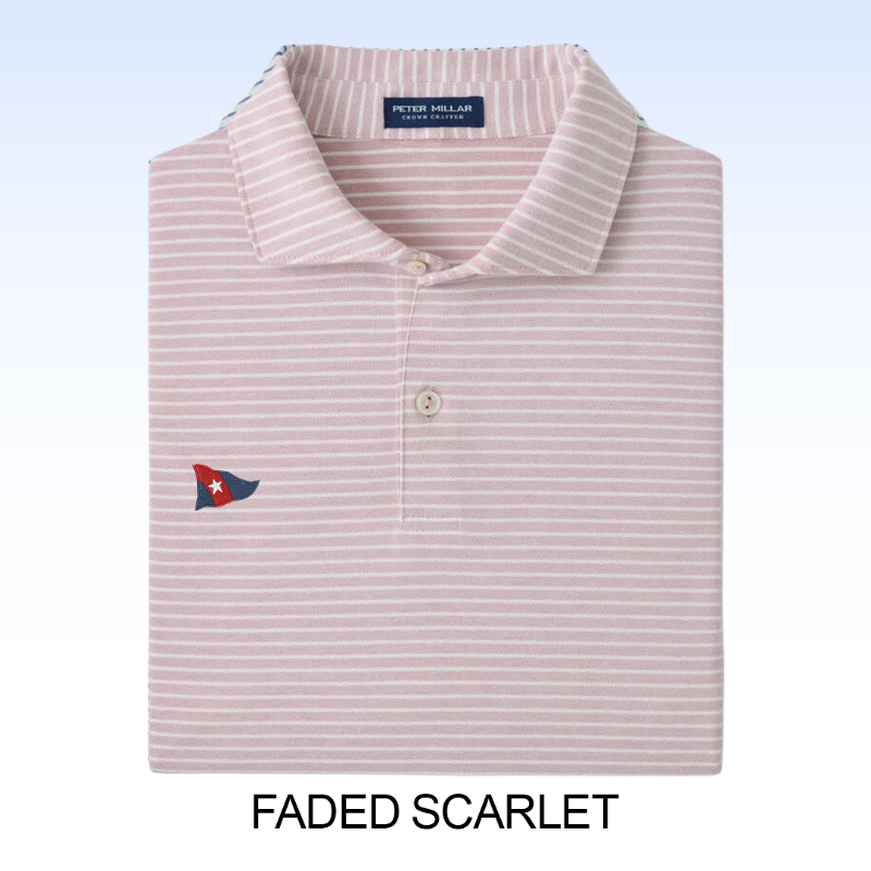 PETER MILLAR ALBATROSS STRIPE COTTON-BLEND PIQUÉ POLO